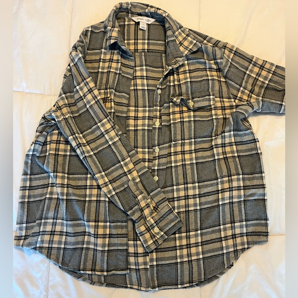 Old Navy Boyfriend Shirt Button Down Flannel